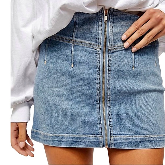 Free People Dresses & Skirts - We The Free | Free People Denim Indigo Blue Virgo Mini Skirt Size 30